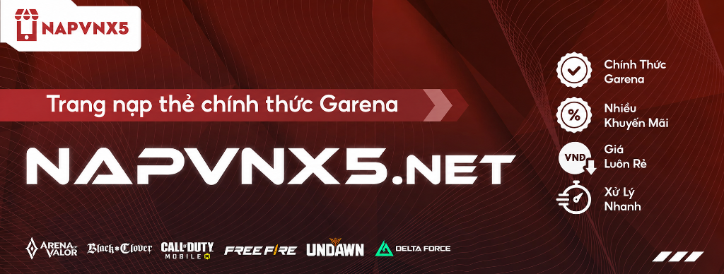 Banner Trang Nạp Thẻ Garena NAPVNX5.NET
